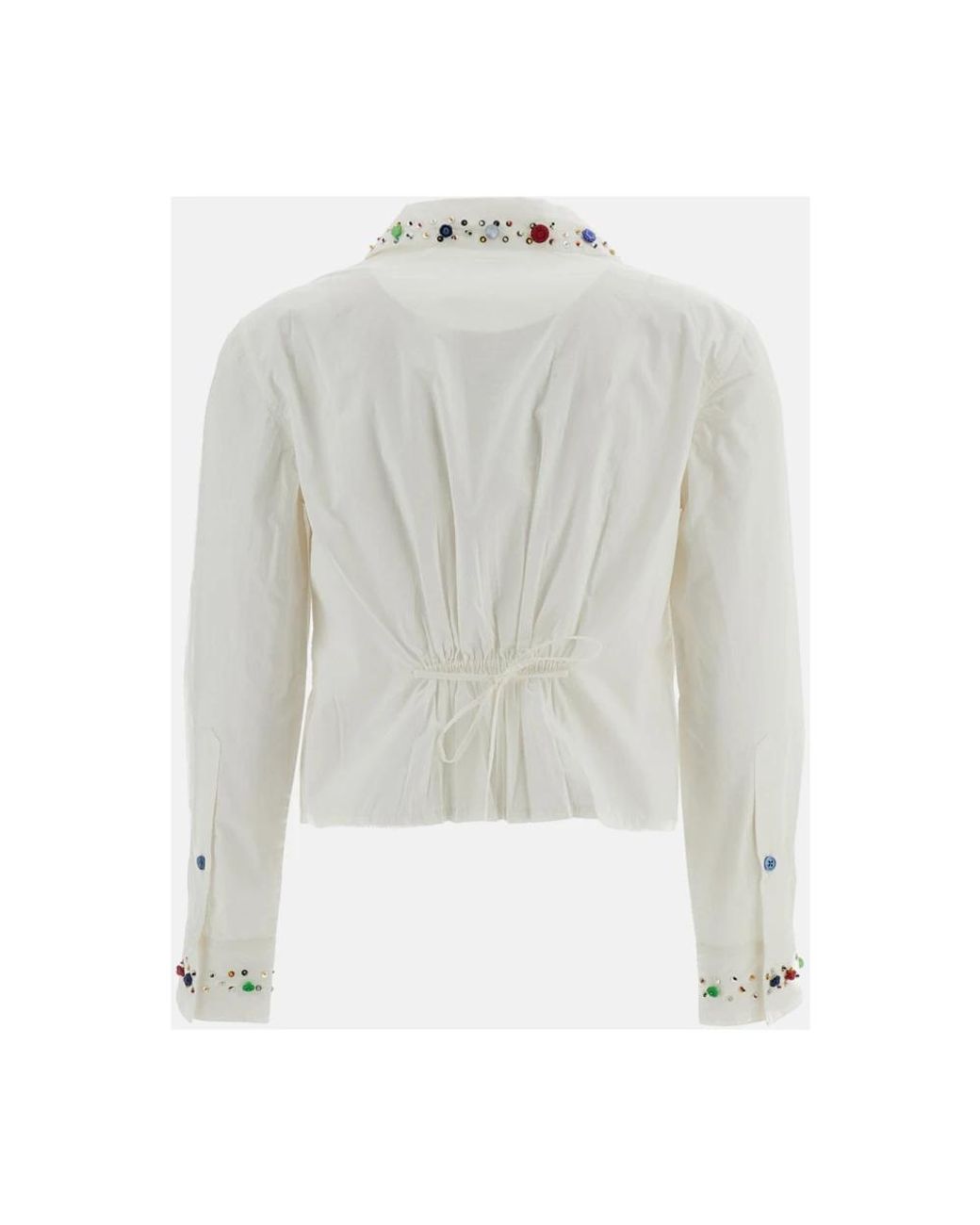 Bode White Button Jar Bluse