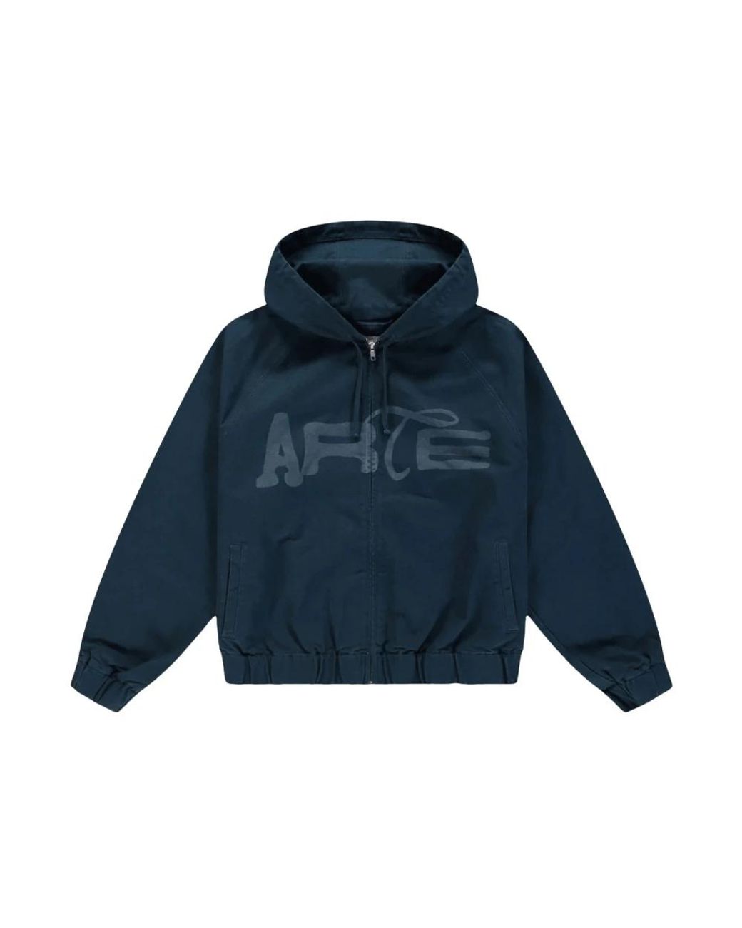 Arte' Stencil Canvas Hooded Jacket in het Blue voor heren