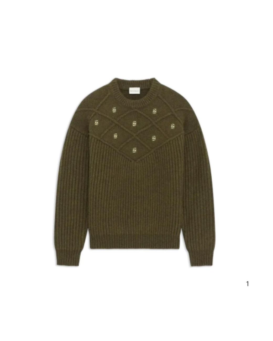 Drole de Monsieur Green Round-Neck Knitwear for men
