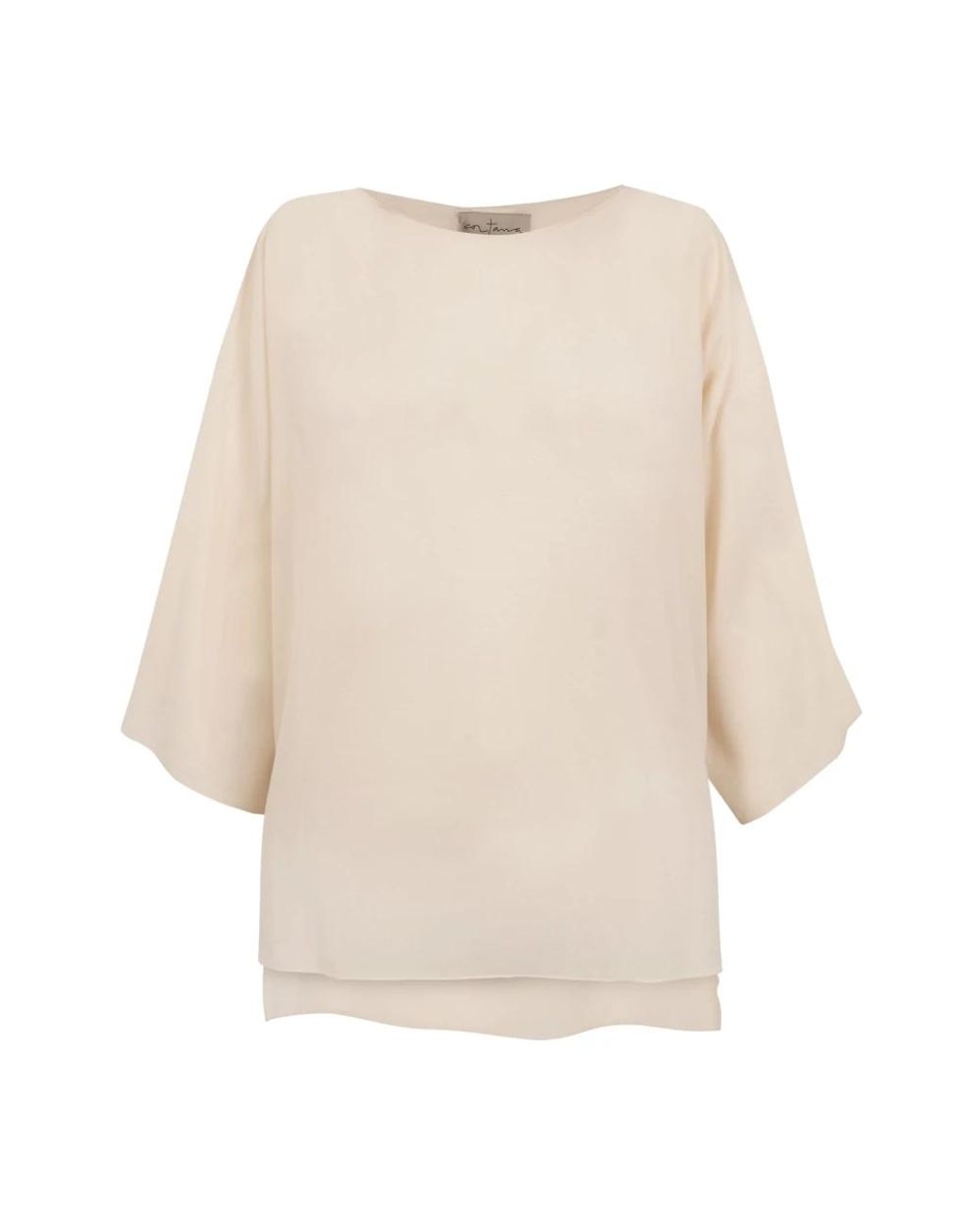 Cortana Overhemden ,Katoen Ivory Cotton Voile Shirt in het Natural