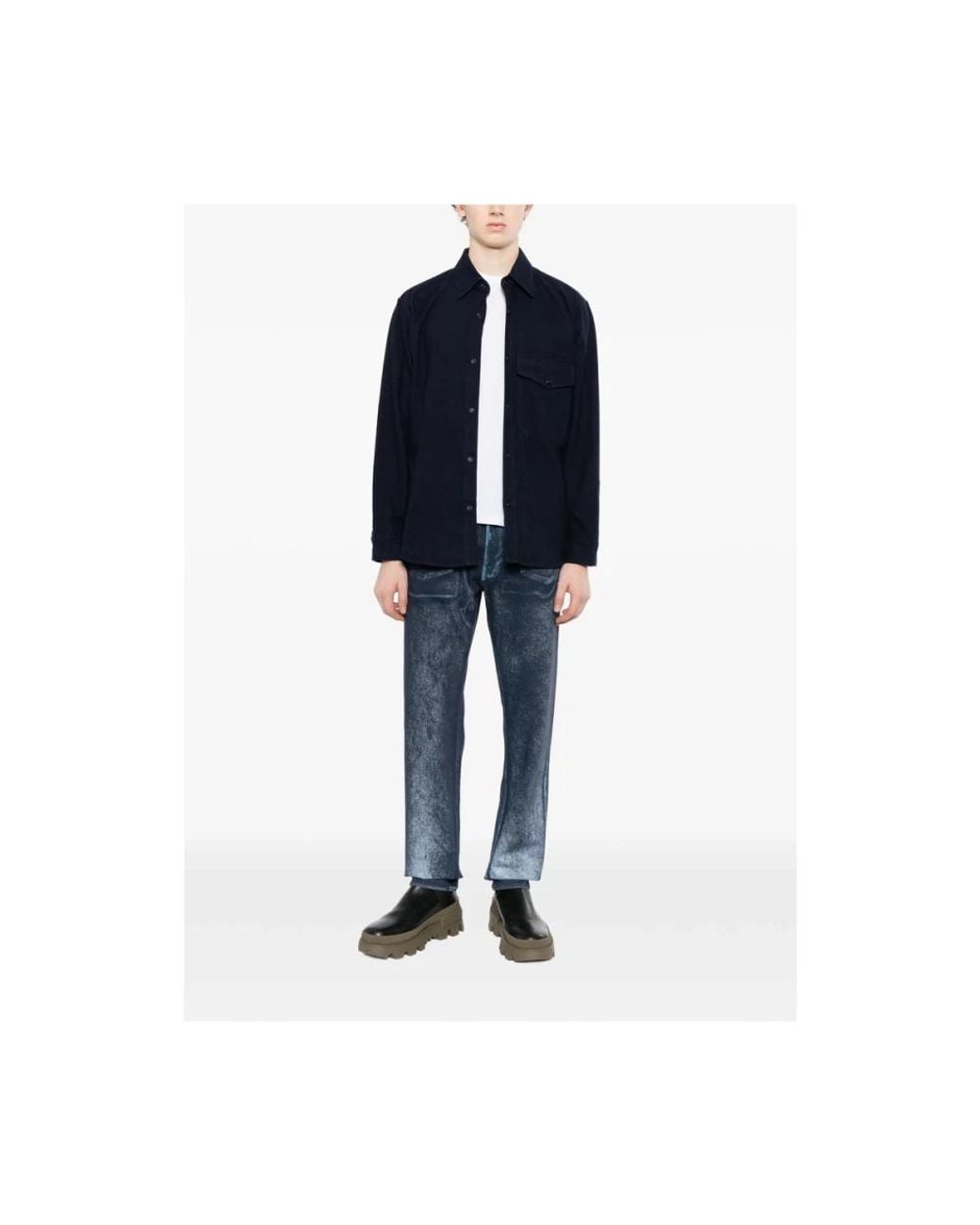Stone Island Blue Straight Fit Jeans for men