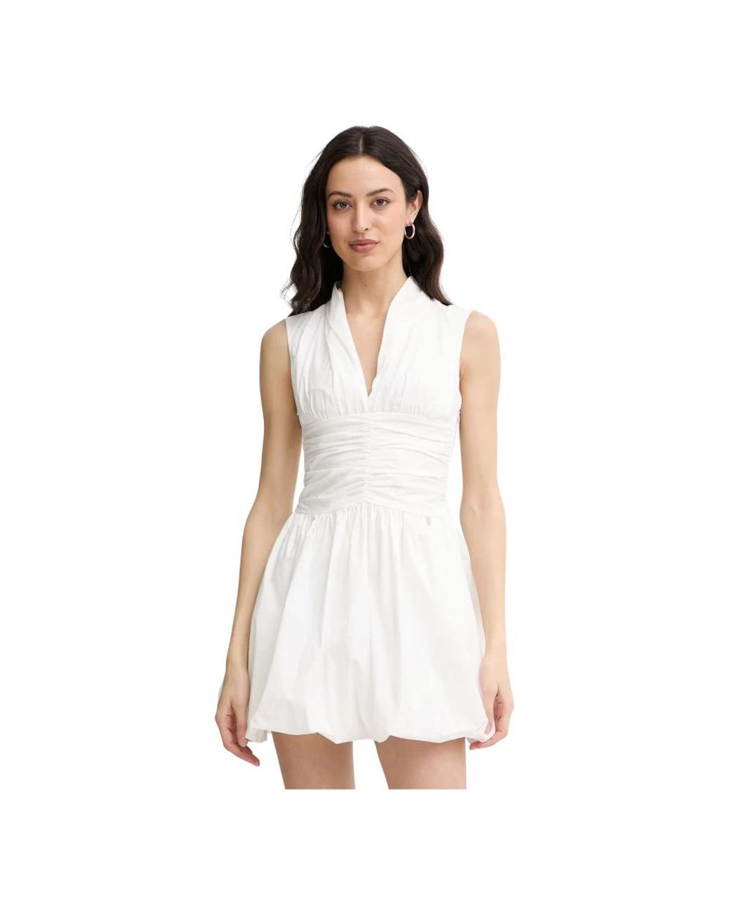 Liu Jo Ruched Bubble Mini Jurk in het White