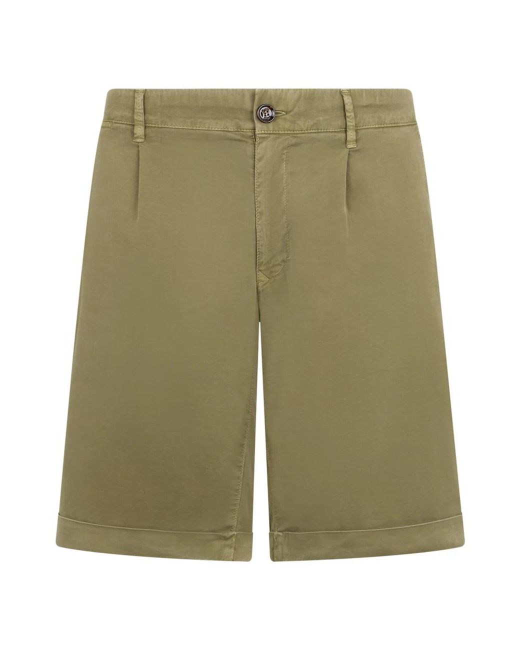 Moorer Green Casual Shorts for men