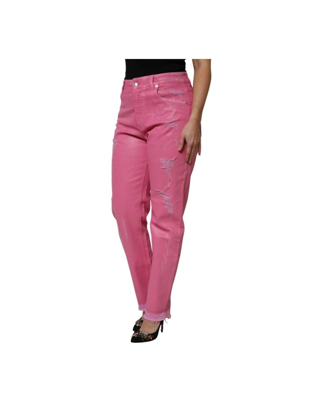 Dolce & Gabbana Pink Straight Fit Jeans