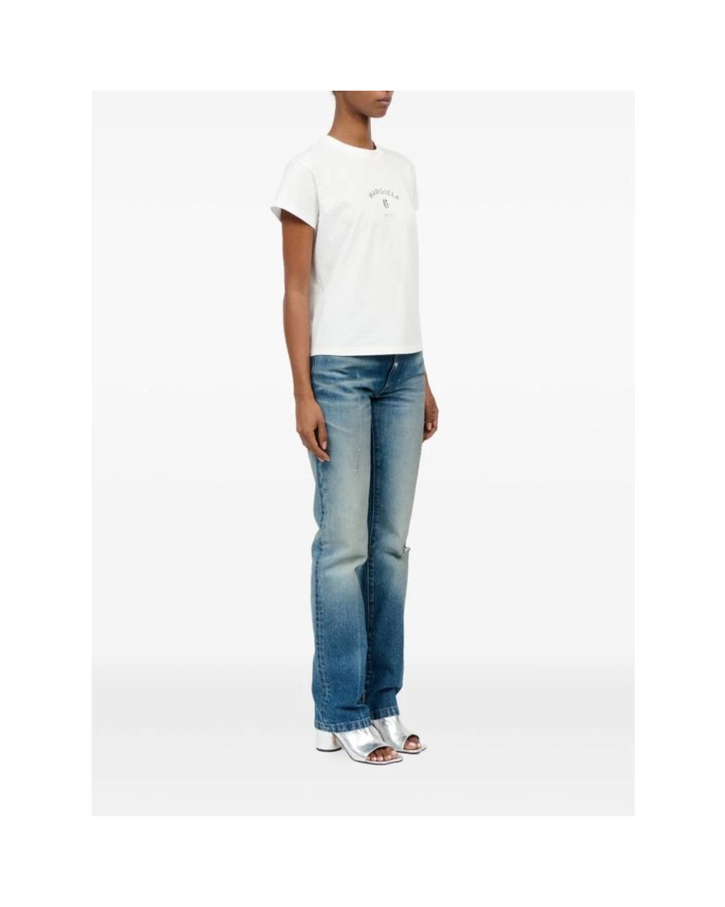 MM6 by Maison Margiela White T-Shirts