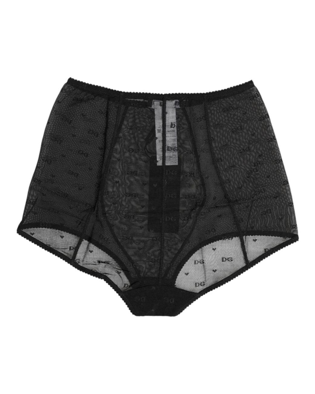 Dolce & Gabbana Ondergoed ,Zwart ,Nylon Zwarte Logo Girdle High Waisted Panty in het Black