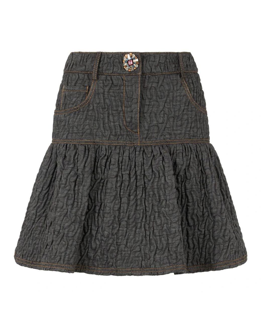 Moschino Rok Met Ruches in het Black