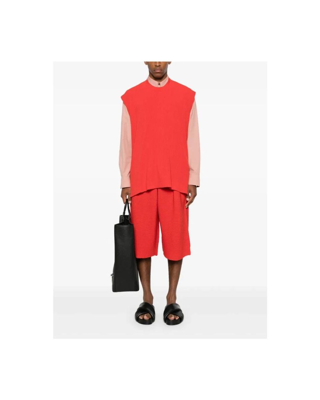 Issey Miyake Red Sleeveless Tops for men