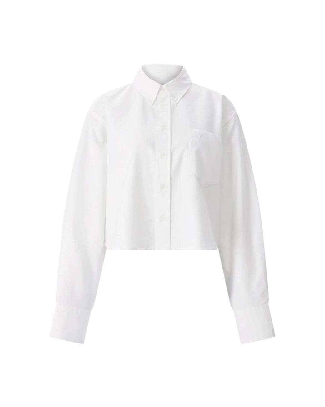 AMI White Ami Paris Oxford Cropped Shirt