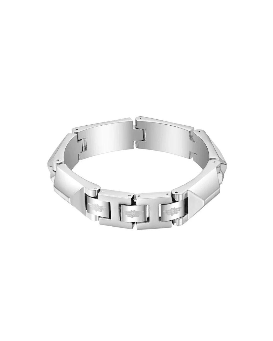 Police Accessoires ,Grijs Armband Geometrisch Metaal Staal Zwart 200Mm in het Metallic voor heren