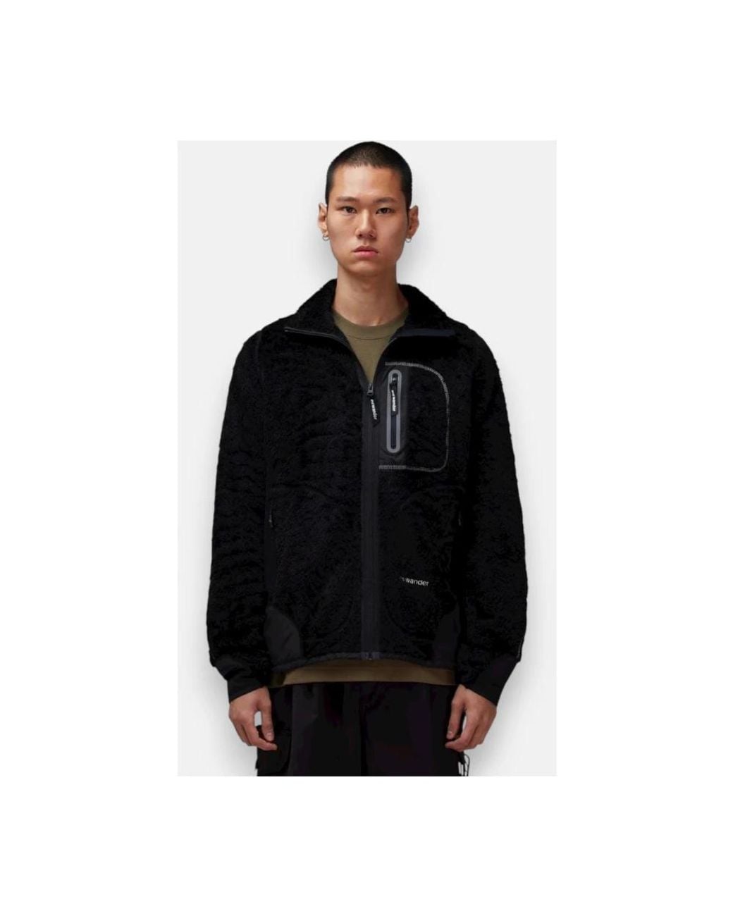And Wander Black Faux Fur & Shearling Jackets for men