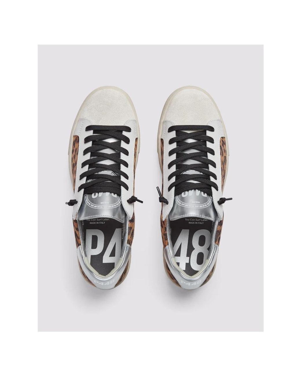 P448 Brown Leopard/Silber Sneaker