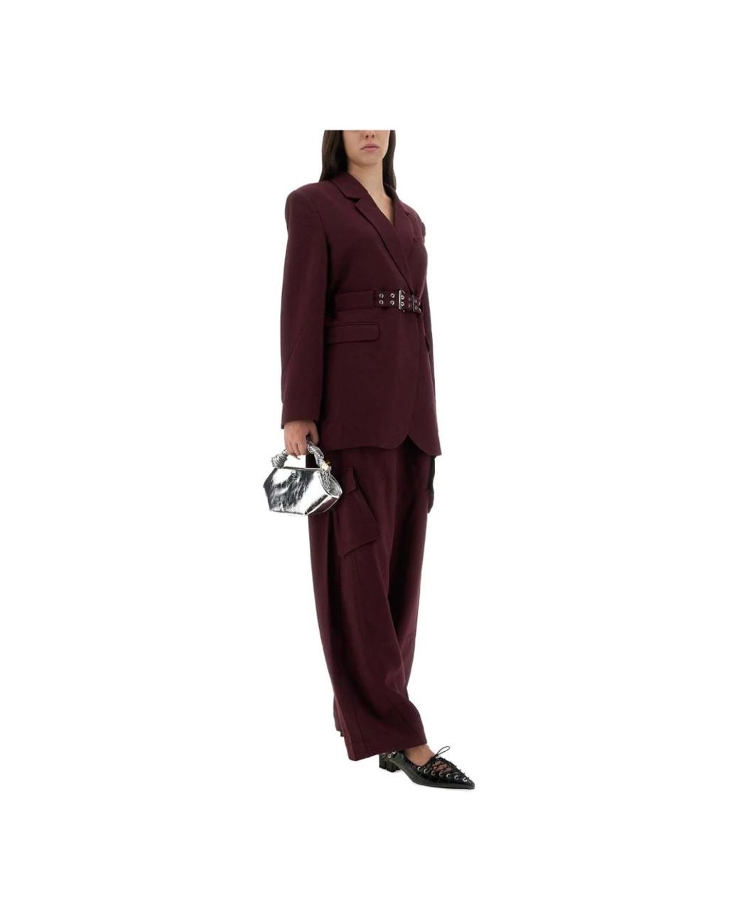 Ganni Purple Wide Trousers