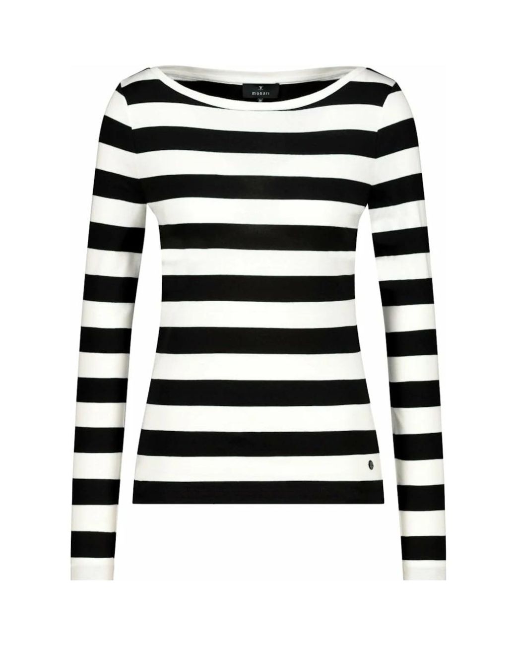 Monari Black Gestreifter Pullover