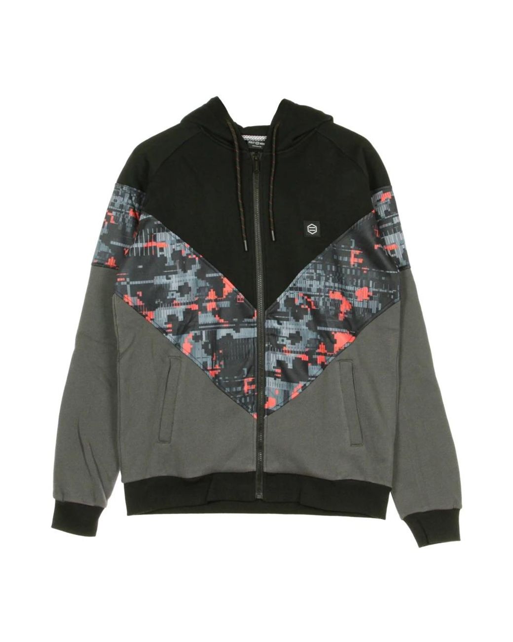 DOLLY NOIRE Hoodies & Sweatvesten ,Veelkleurig ,Zwart Glitch Camo Rits Hoodie in het Black voor heren