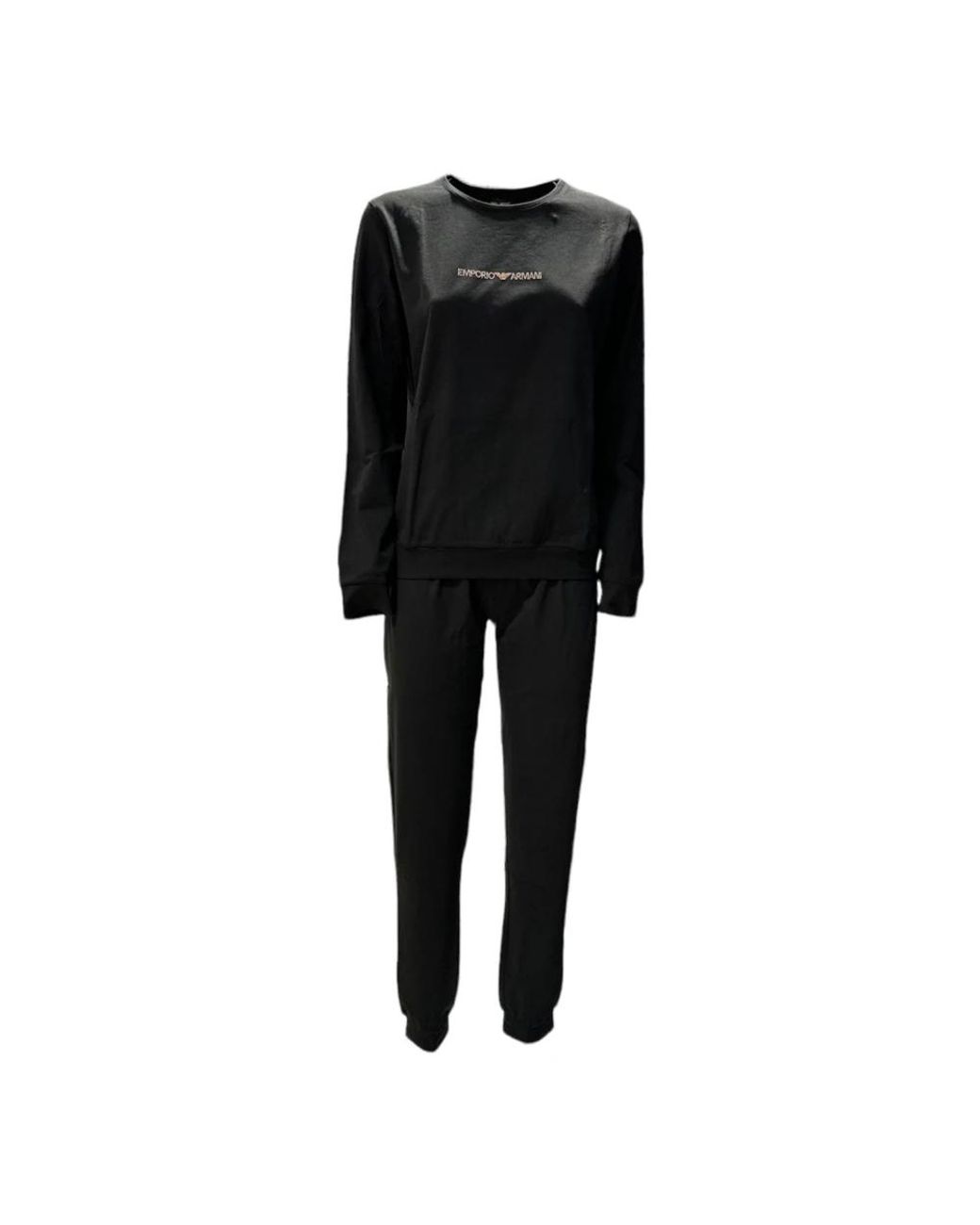 Emporio Armani Fitness ,Zwart ,Katoen Cotton Logo Lettering Pyjamaset in het Black