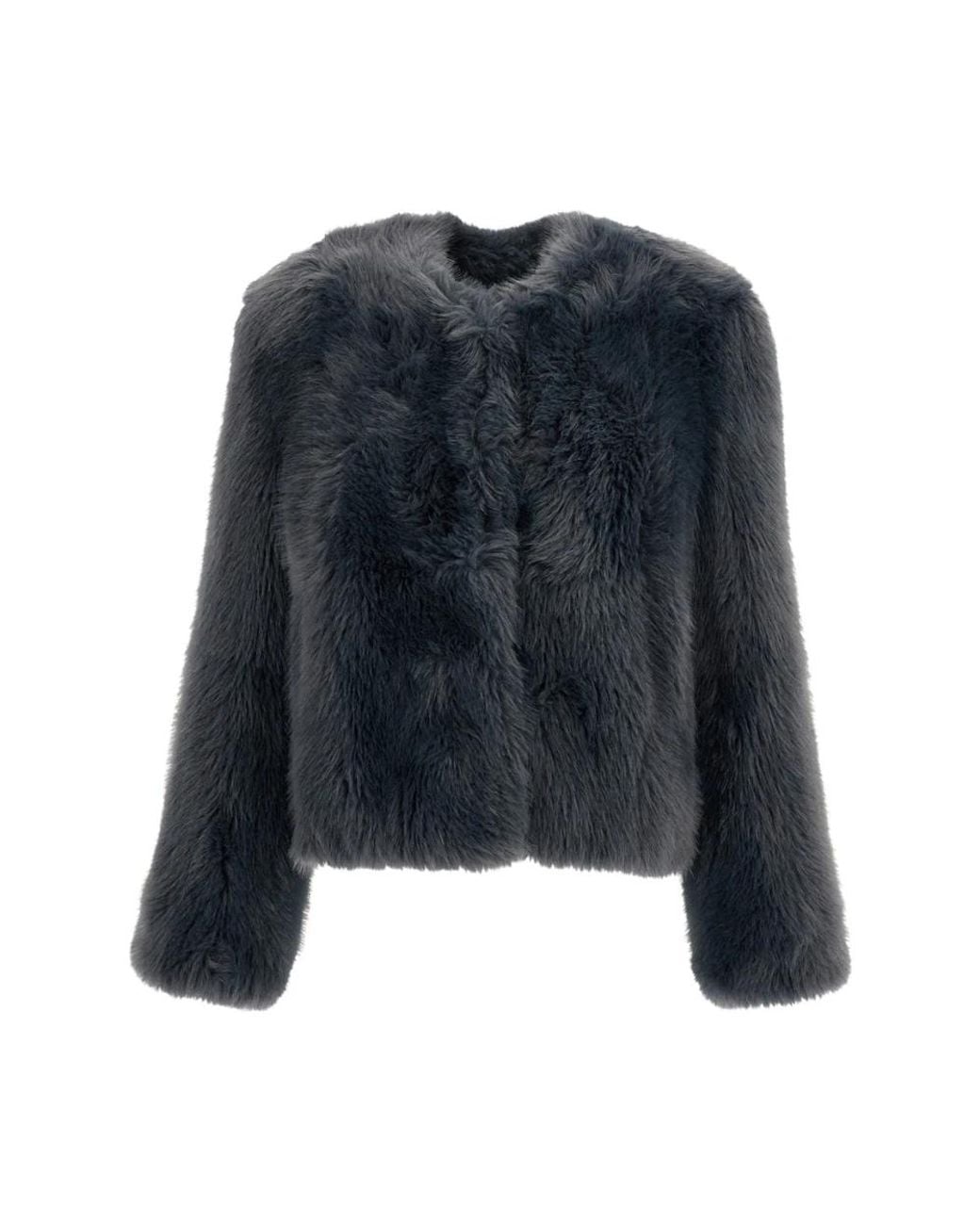 Stand Studio Blue Faux Fur & Shearling Jackets