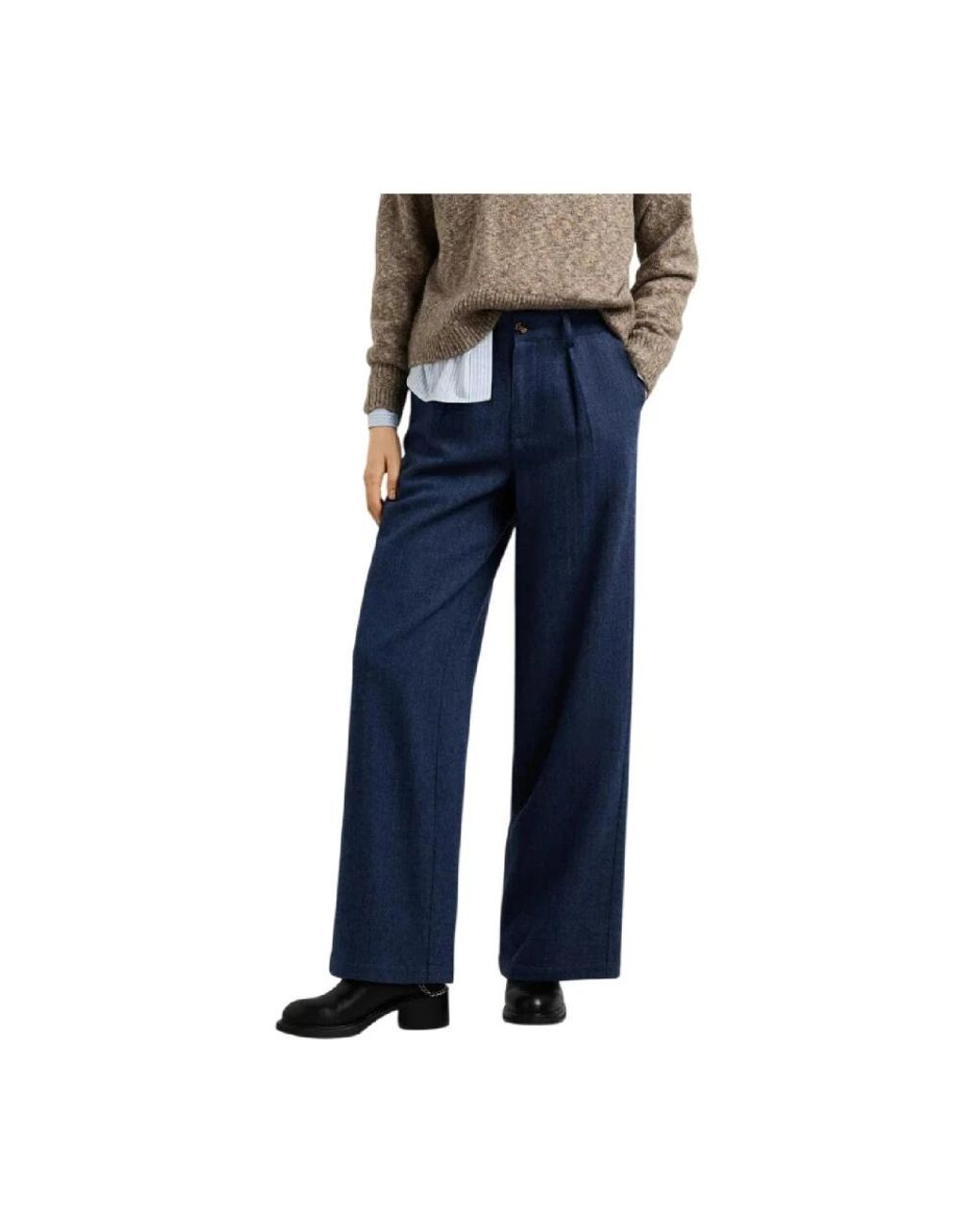 Pepe Jeans Blue Wide Trousers