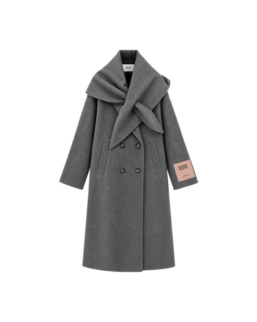 SOLOTRE Gray Double-Breasted Coats