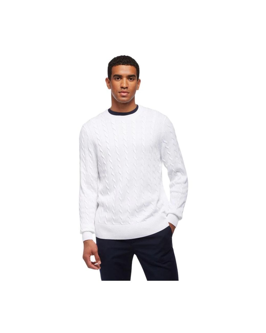 Brooks Brothers White Round-Neck Knitwear for men