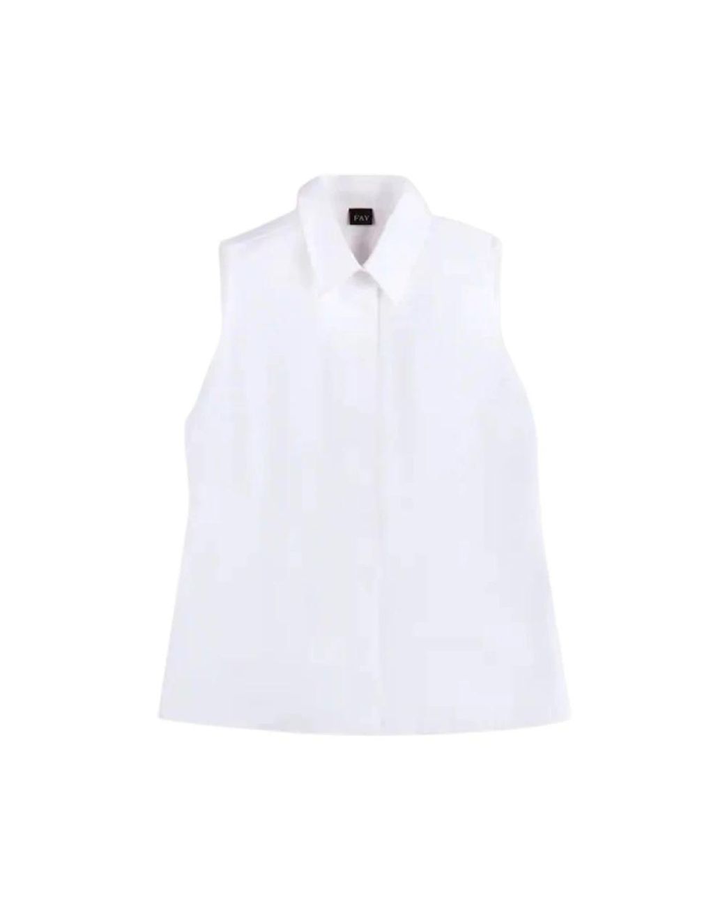 Fay Overhemden ,Wit ,Camicia Smanicata in het White