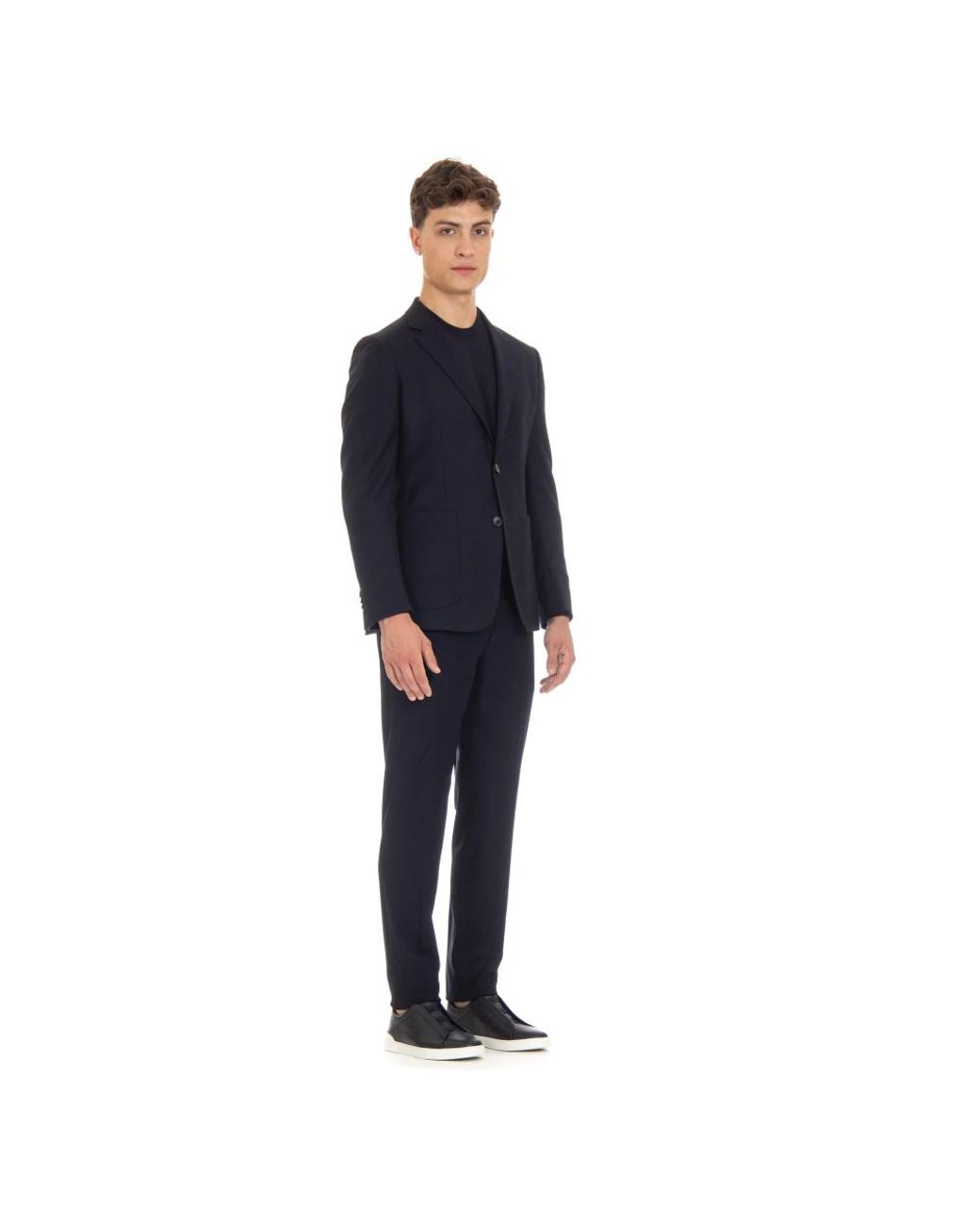 Zegna Blue Single Breasted Suits for men