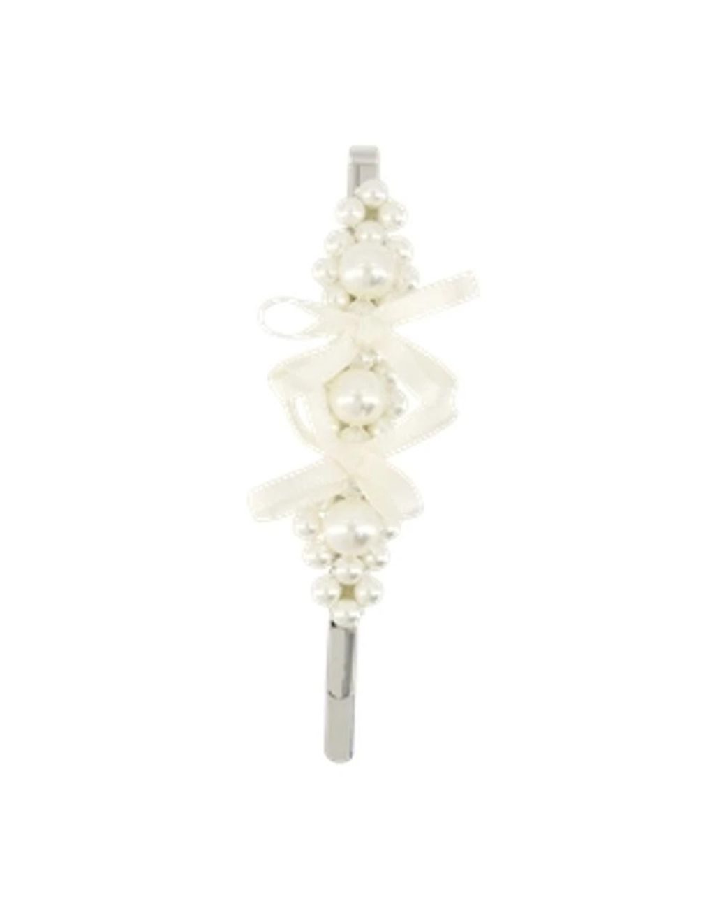 Simone Rocha White Petite Bow Hair Clip