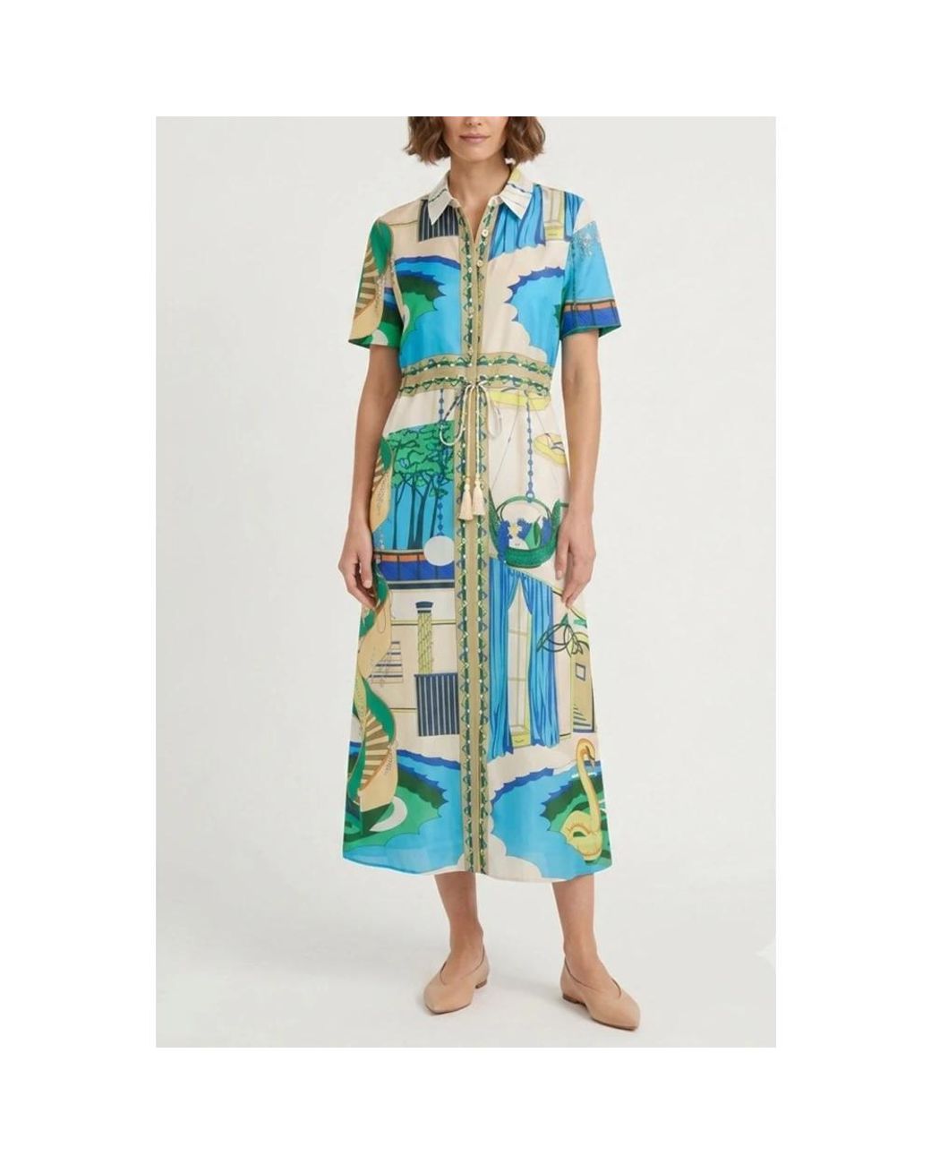 Tory Burch Blue Shirt Dresses