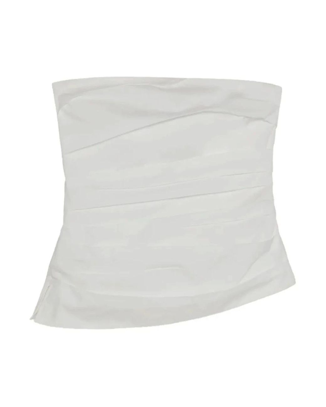 Jonathan Simkhai Tops ,Wit ,Katoen Emerson Ruched Bustier Top in het White