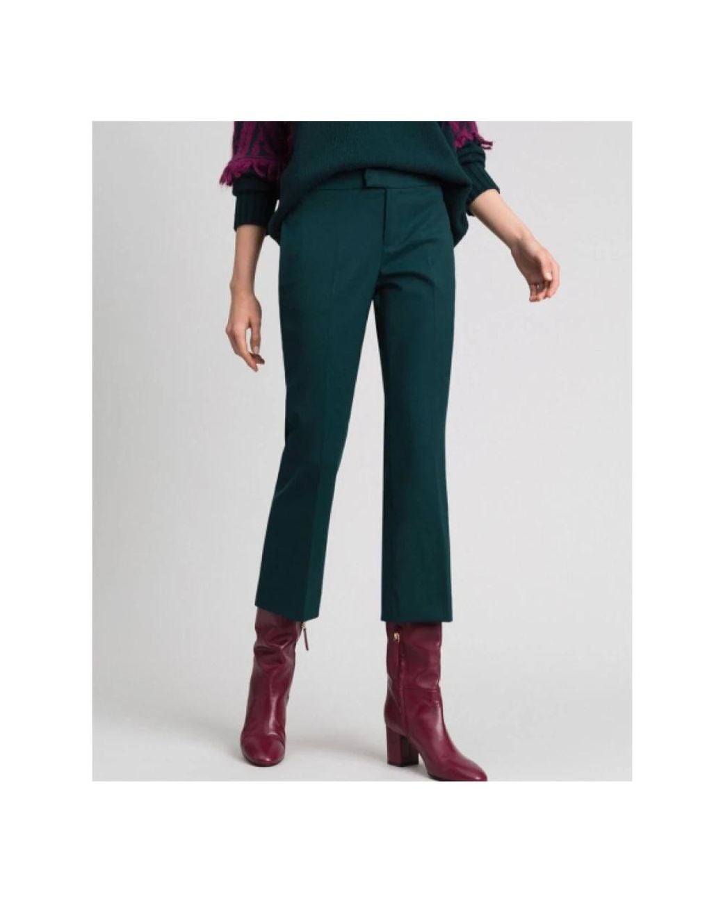 Twinset Green Cropped Trousers