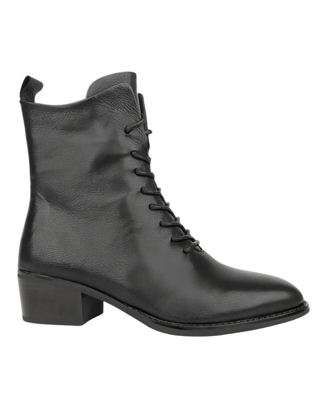 Linda Baumann Black Lace-Up Boots