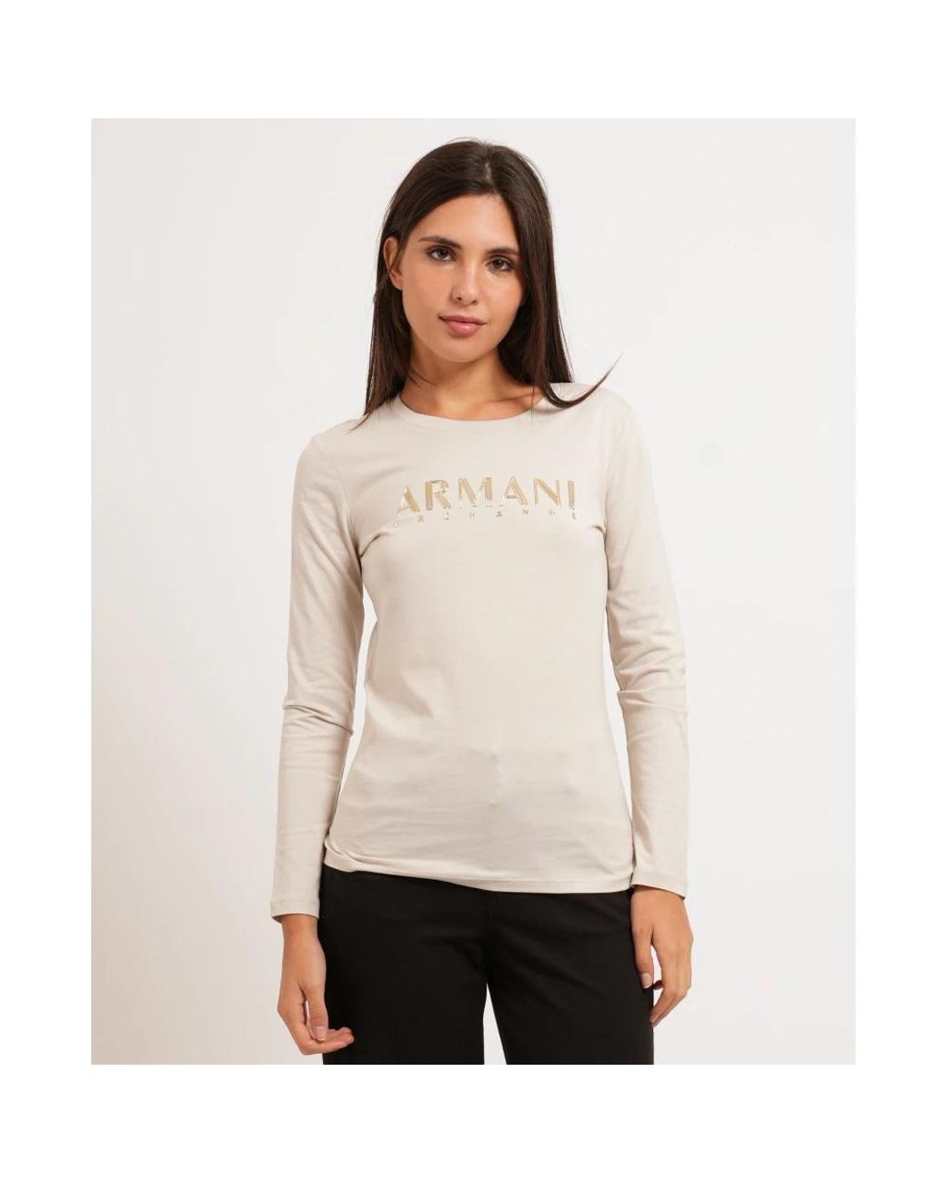 ARMANI EXCHANGE White Long Sleeve T-Shirts