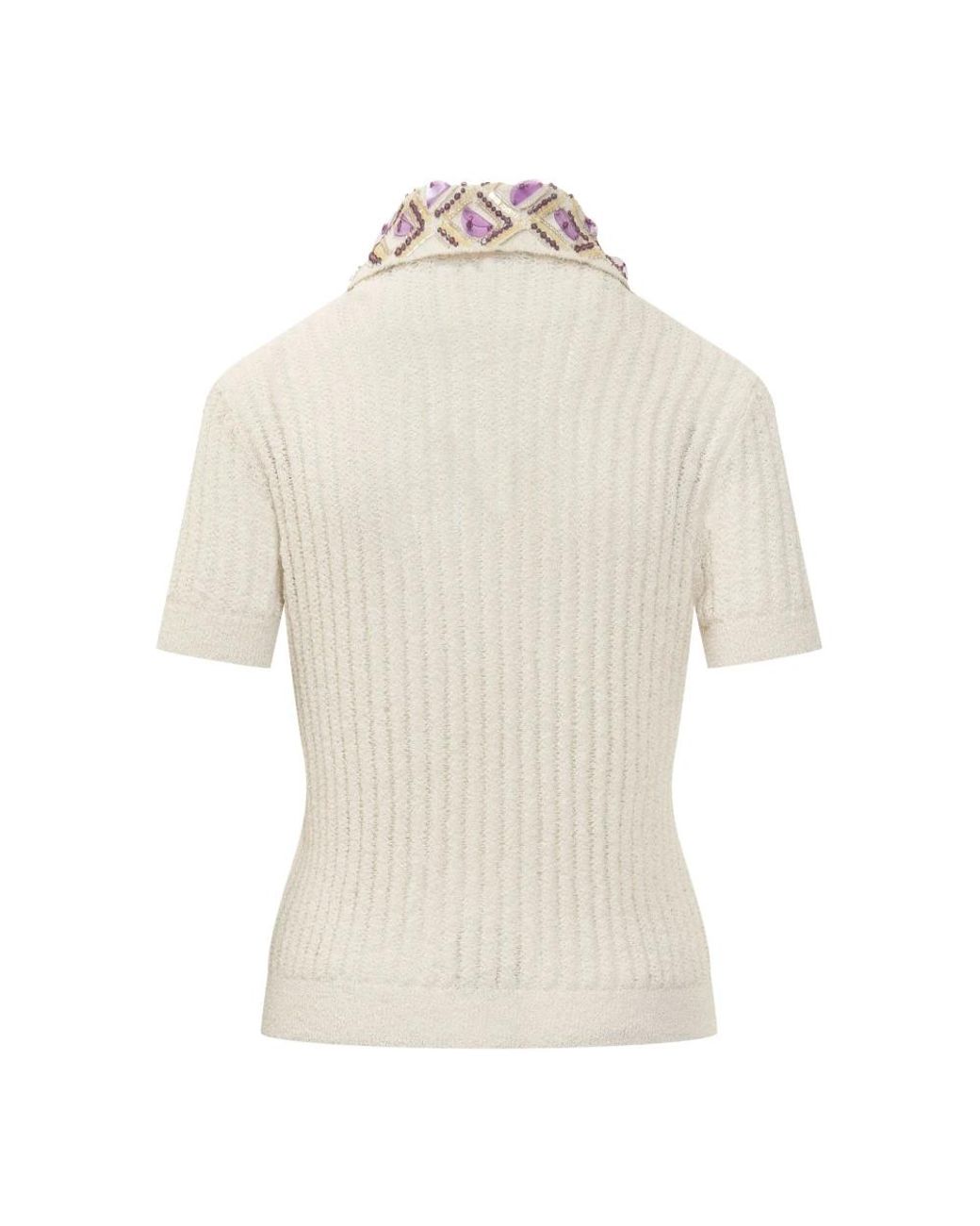 Des Phemmes Sponge Rib Polo in het White