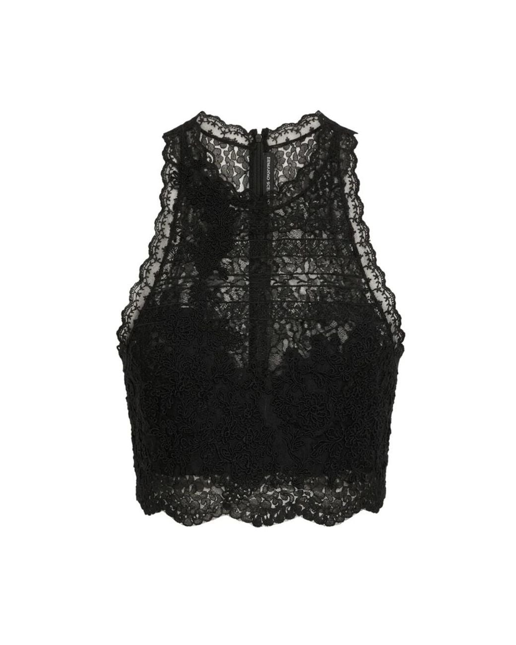 Ermanno Scervino Black Sleeveless Tops
