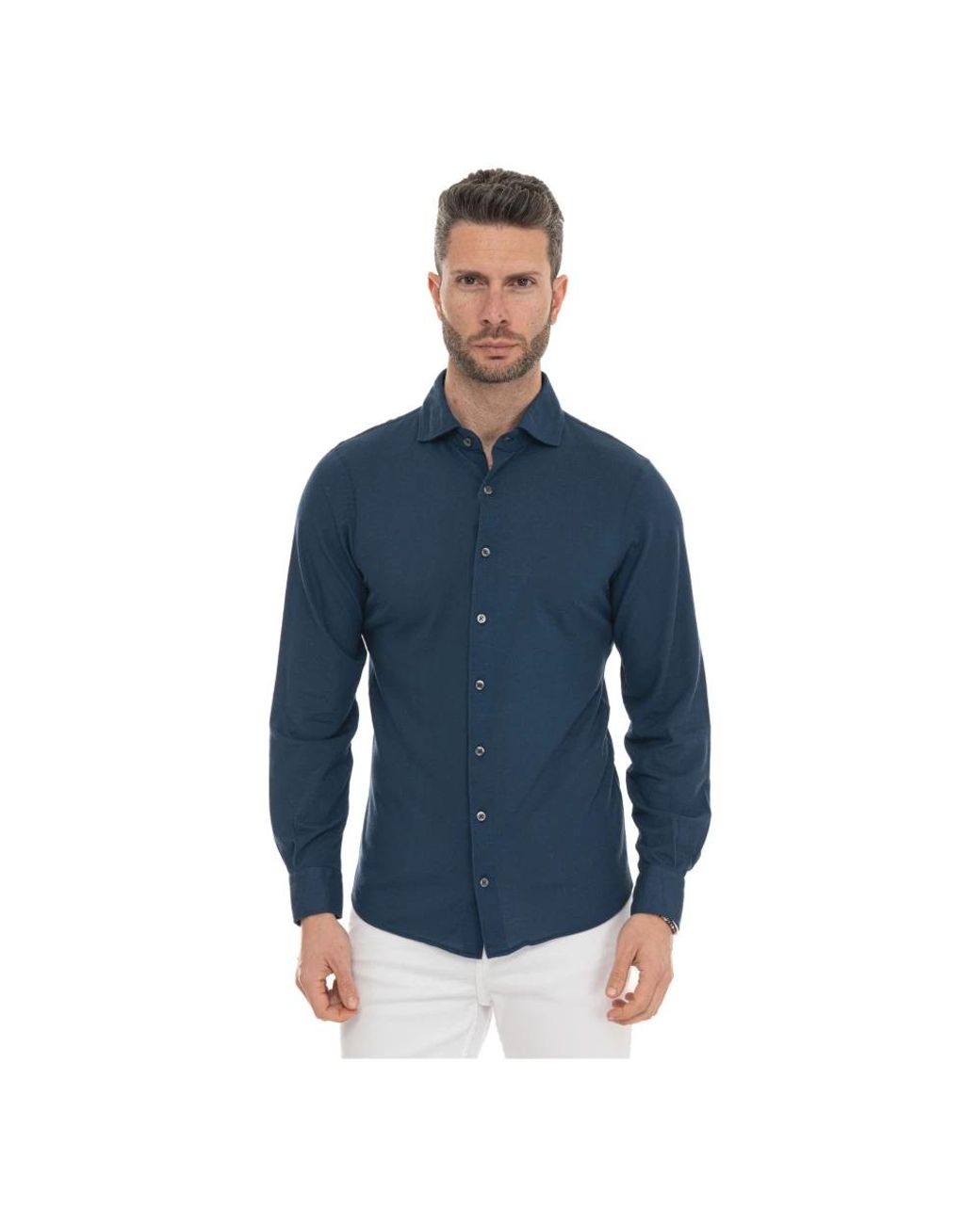 Gran Sasso Blue Casual Shirts for men