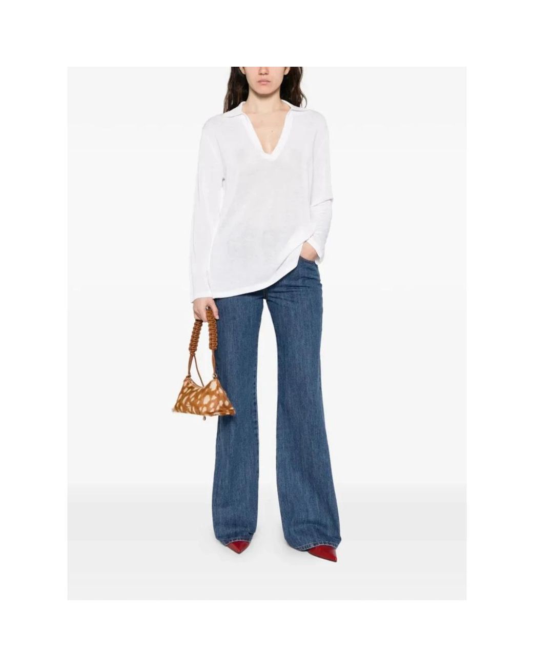 P.A.R.O.S.H. White V-Neck Knitwear