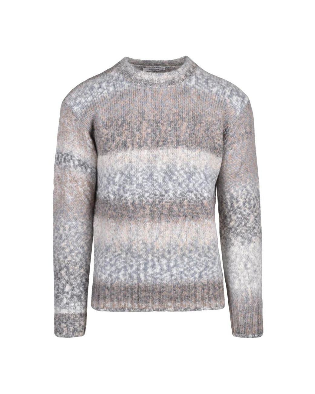 Kangra Gray Round-Neck Knitwear for men