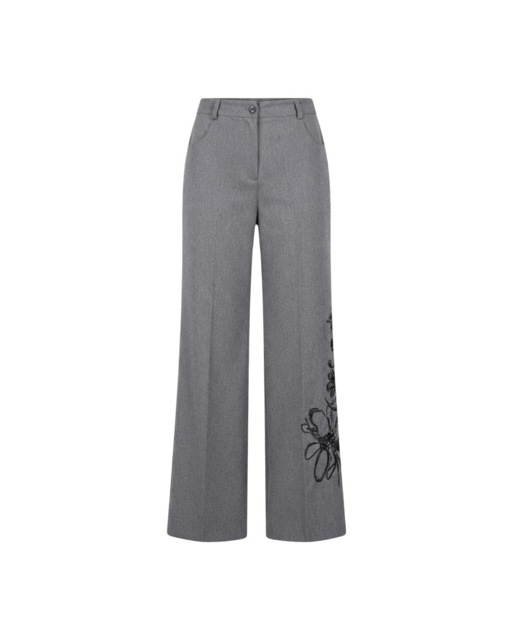 Nenette Gray Wide Trousers