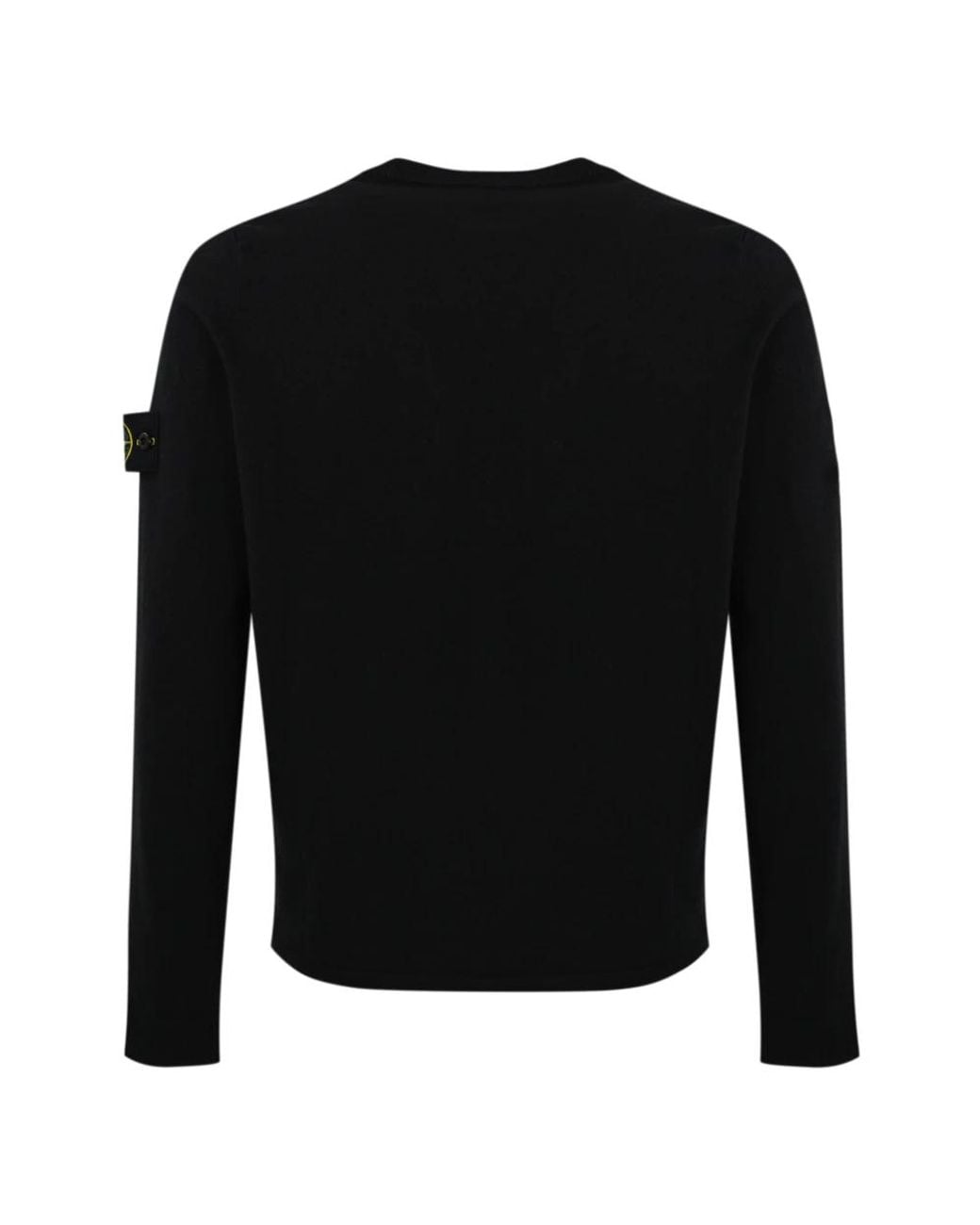 Stone Island Black Round-Neck Knitwear for men
