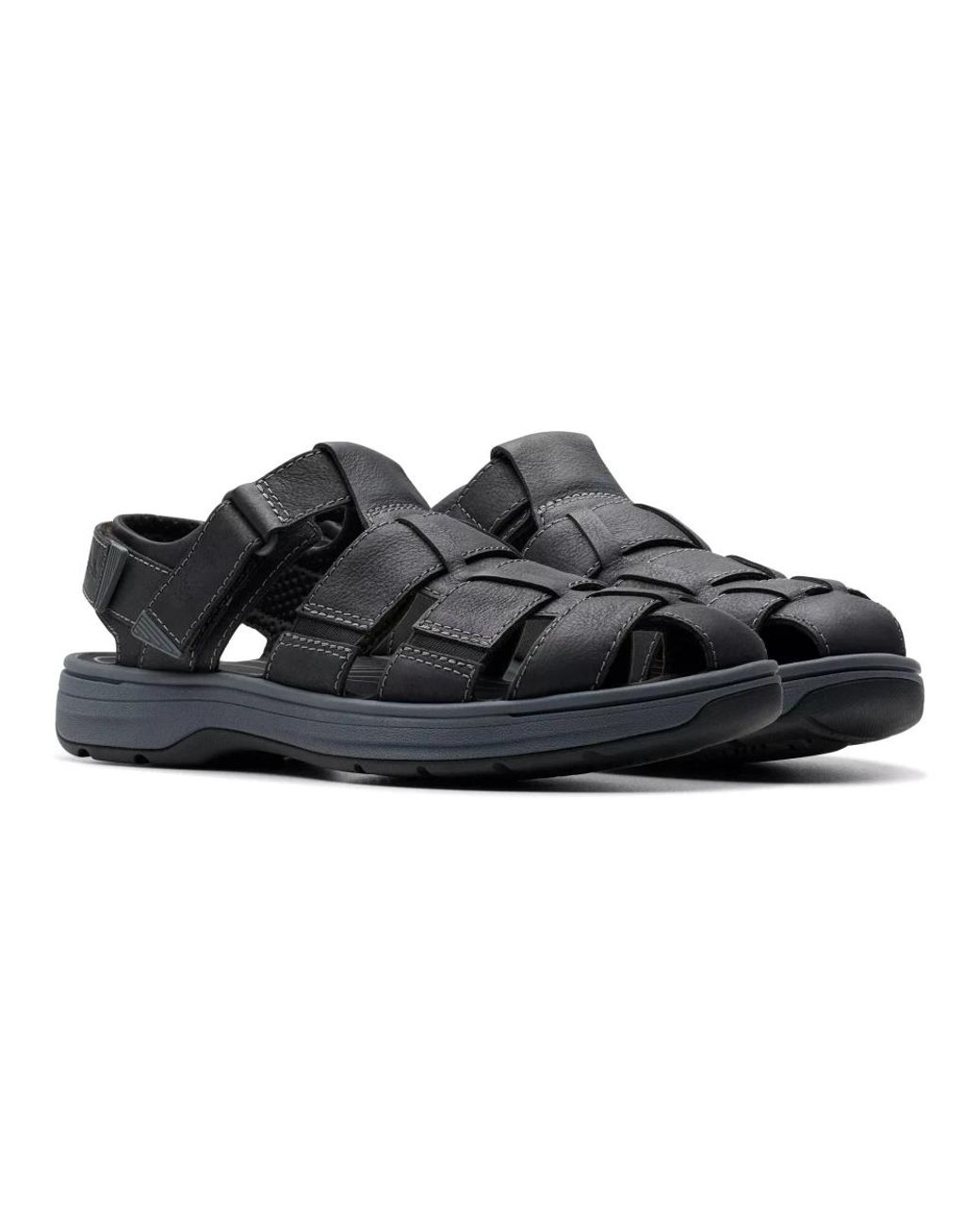 Flat Sandals Clarks de hombre de color Black