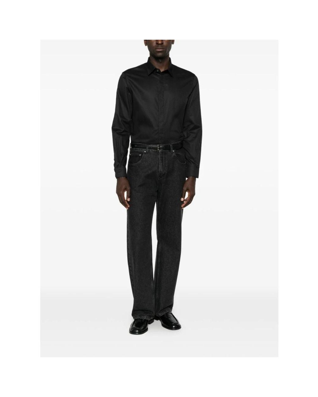 Emporio Armani Black Formal Shirts for men