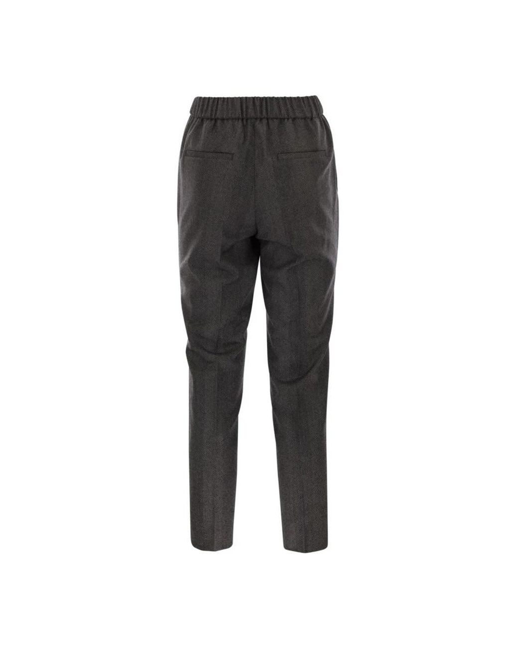 Peserico Gray Straight Trousers