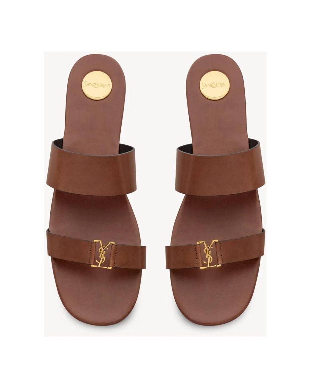 Saint Laurent Brown Sliders