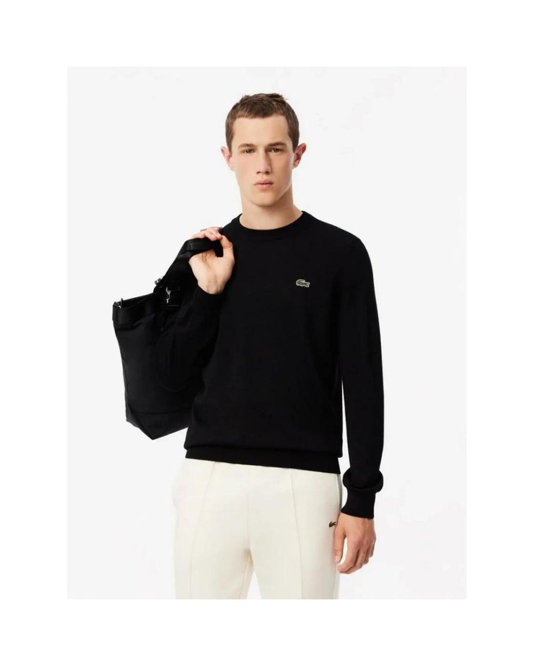 Lacoste Black Round-Neck Knitwear for men