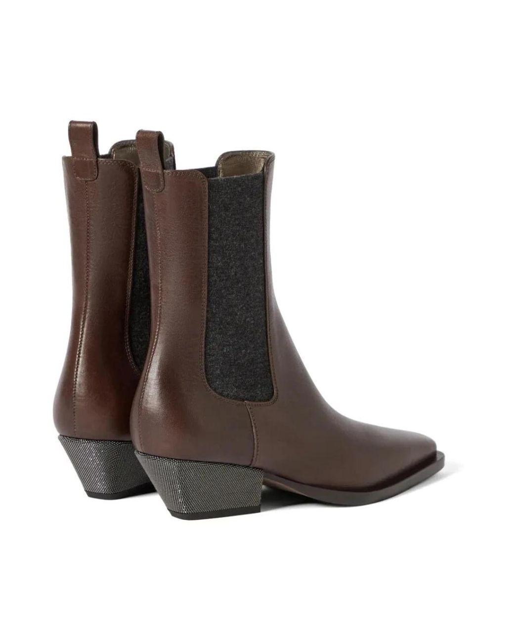 Brunello Cucinelli Brown Cowboy & Biker Boots