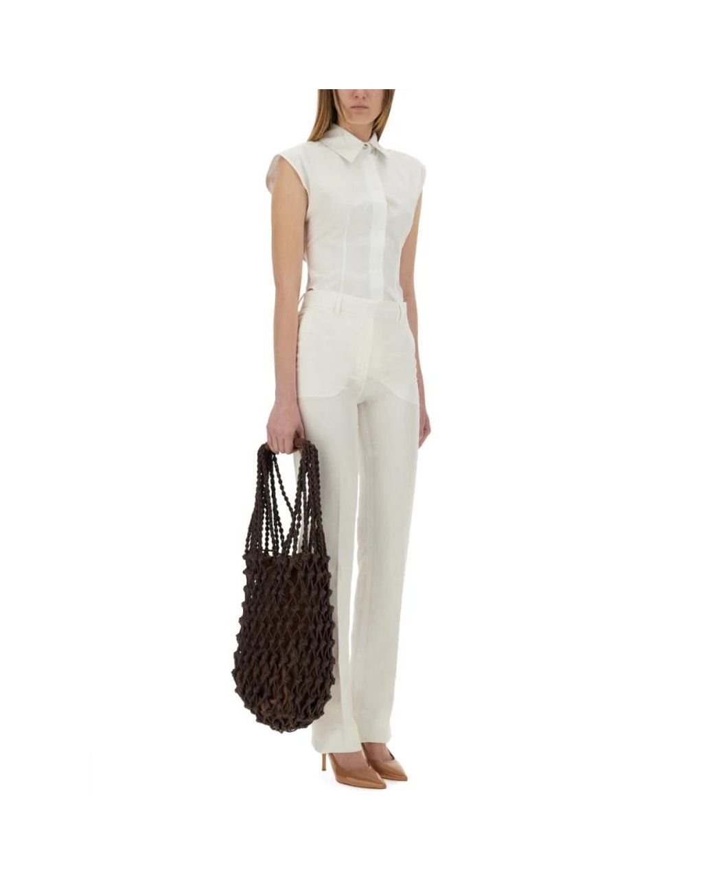 Sportmax Natural Slim-Fit Trousers