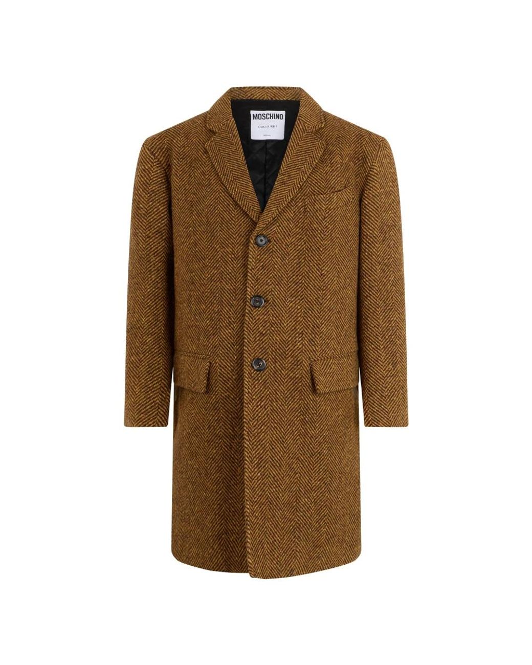 Moschino Brown Single-Breasted Coats for men