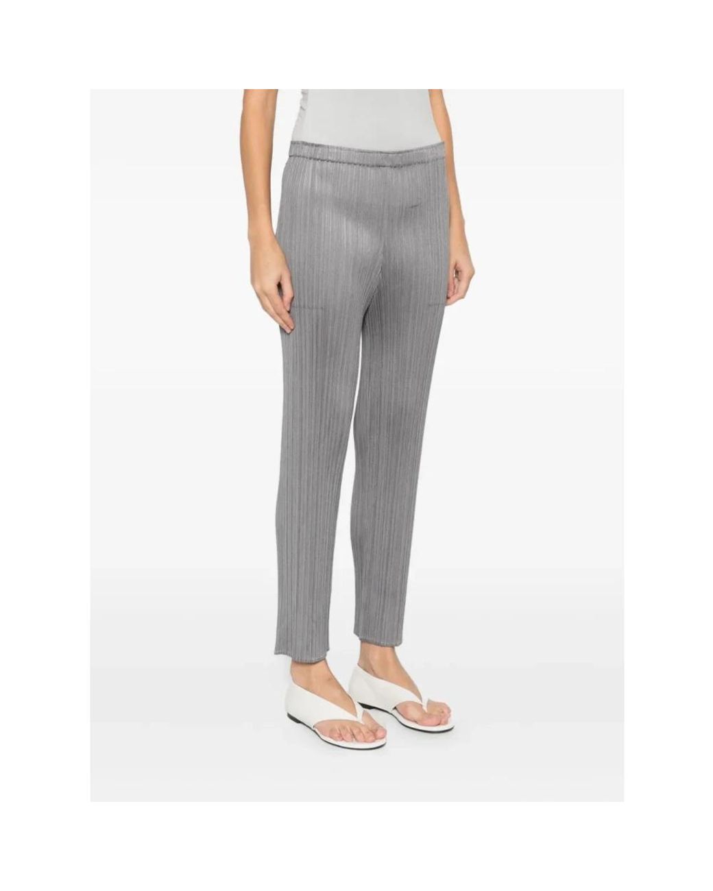 Issey Miyake Gray Slim-Fit Trousers