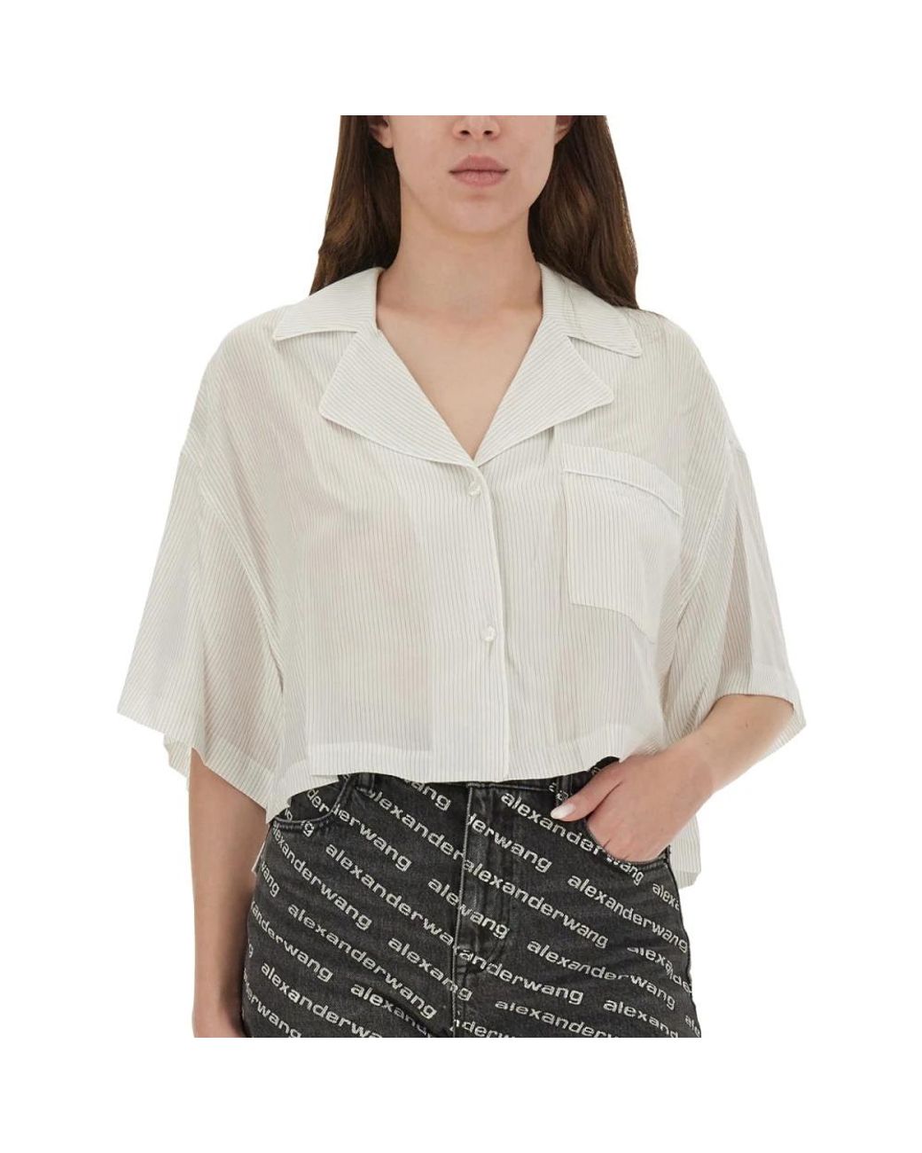 T By Alexander Wang Gray Shirts