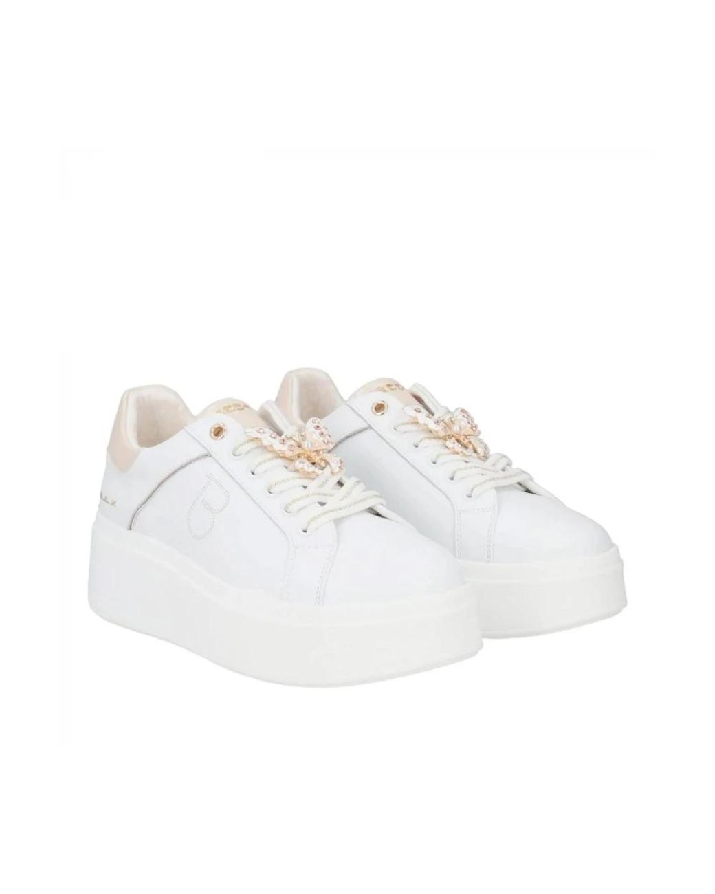 Tosca Blu White Butterfly Platform Sneakers